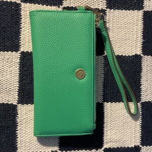 Anne Klein Green Wristlet Clutch